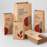Sac en papier personnalisé écologique de qualité alimentaire pour l'emballage de café, pâtisserie, vente en gros