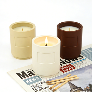 Rustic Matte Navy Ceramic Candle Jar Multi Color Candle Holder <b>for</b> Candle Making with <b>Gift</b> <b>Box</b> - Product Image 4
