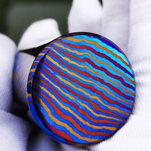 BST-TI su misura Timascus Mokuti titanio EDC aste in lega damasco lamiere in titanio Timascu Damascened per la vendita - Product Image 2