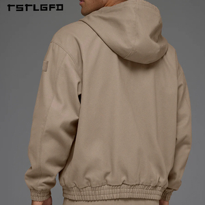 Chaqueta con capucha y cremallera ecológica para hombre | Ropa Exterior Casual Sostenible con Tejido Reciclado y Forro Polar Cálido, Estilo Urbano - Product Image 3