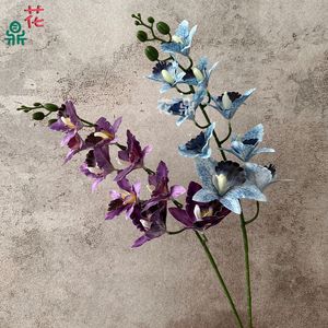 Orchidées Cattleya en soie, style européen, décoration murale de mariage, arrangement rond en tissu plastique, orchidée Phalaenopsis - Product Image 4