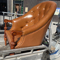Vente en gros de chaises de loisirs à cadre en bois massif fauteuil en tissu classique européen de haute qualité