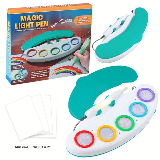 New Magic Light Pen Set Electric Colorful Water Color Glowing Children Painting Graffiti Artistic Pen Drawing Toys for Kids