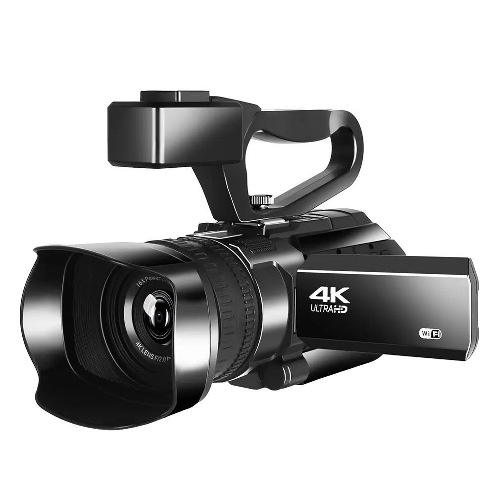 Kamera Video Camcorder 4K Full HD, Kamera Perekam Video untuk YouTube Perbesaran Digital 18X