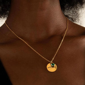 Collana <span class=keywords><strong>Unisex</strong></span> con Pietra Portafortuna, Catene in Acciaio Inossidabile, Gioielli Personalizzati con Granato per Regalo di Compleanno, Nuova Mamma, Nonna, Bambini - Product Image 2