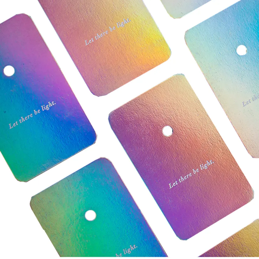 Chic 100% Recyclable Black Card Stock Holographic Foil Business Cards