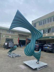 Escultura de Acero Inoxidable Resistente a la Intemperie, Abstracta, Grande, de Arte Urbano para Exteriores, Personalizada de Fábrica y de Lujo - Product Image 5