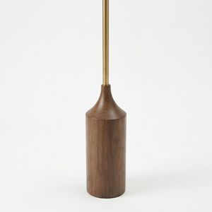 Lampe de sol en bois, lampe de sol vintage à brancher, lampe de sol de luxe, lampe de sol en tissu pour salon avec base ronde - Product Image 5