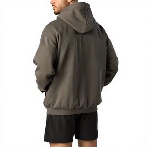 Manufacturer's High Quality 100% Cotton Solid Vintage Wash Hoodie <b>Thick</b> <b>Fleece</b> Winter Custom Unisex Distressed Acid Wash Front - Product Image 2