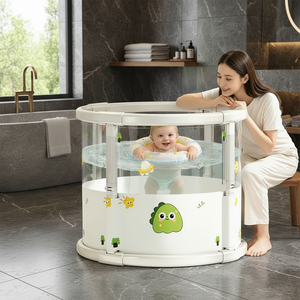 Baignoire ronde portable, grande, en plastique, économique, pliable, pour l'extérieur, bain froid, pour personnes. - Product Image 1