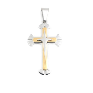 Collana Lele Jewelry con Ciondolo a Croce in Acciaio Inossidabile Stile Europeo e Americano, Catena a Tre Strati Tridimensionale Hip Hop per Uomo - Product Image 6