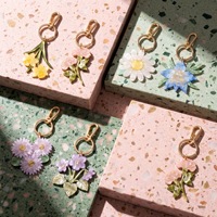 Porte-clés de luxe en acrylique JS, accessoires de mode personnalisés pour sacs, pendentifs en forme d'oiseau, de poisson, de fruit, de chaussure, de crème glacée, de boisson avec fermoir doré