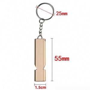 Sifflet de survie double fréquence en alliage d'aluminium plat de 56 mm - Équipement de sauvetage d'urgence extérieur à 2 tubes - Product Image 4