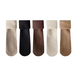 Snow <b>Socks</b> Mid Calf Fleece Lined Thick Warm Solid Color Autumn Winter Women's <b>Socks</b> - Product Image 5