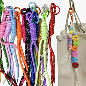 Wholesale Nylon Braided Lanyards in Various Colors Car Key Chains and Bag Charms with Ring Set DIY Rope Keychain Accessories