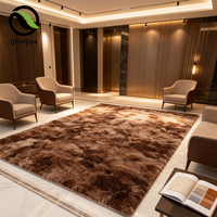 QIANQIAO Tapis moderne de luxe professionnel en microfibre à poils longs et très épais, idéal pour les intérieurs design et commerciaux