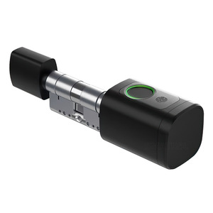 Serrure de porte intelligente Smartrol, cylindre à empreintes digitales Bluetooth, acier inoxydable, style européen MS001-B-BLU - Product Image 1