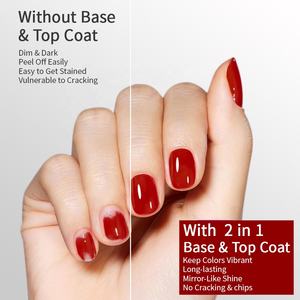 طلاء أظافر R S 2 في 1 ومعطف أساسي عالي الجودة يدوم طويلاً نقع طلاء أظافر جل بالأشعة فوق البنفسجية - Product Image 5