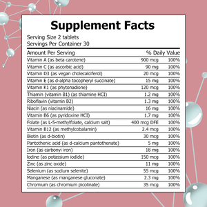 Suplemento Dietético NFA OEM, Multivitaminas + Hierro en Tabletas, Apoyo Nutricional Avanzado con Antioxidantes y Minerales - Product Image 2