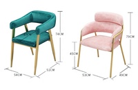 Chaise ronde de luxe en pierre frittée rose velours, mobilier commercial pour hôtels, cafés, restaurants, tables, chaises, canapés et banquettes