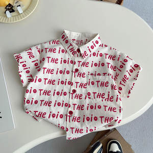 Nouvel ensemble 2 pièces pour garçon 2026 : <span class=keywords><strong>chemise</strong></span> blanche à manches courtes avec imprimé lettres et short <span class=keywords><strong>orange</strong></span> - Product Image 4