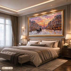 ภาพวาดสีน้ำมันหอไอเฟล ศิลปะตกแต่งผนังสไตล์ยุโรป ขายส่งจากเวียดนาม บริการ OEM ODM รุ่น PR5-6 - Product Image 6