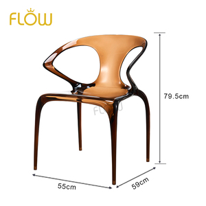 Chaise AVA empilable en polycarbonate transparent pour <span class=keywords><strong>roche</strong></span> bobois, chaise de salle à manger de style nordique et simple - Product Image 6