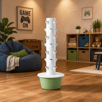 Système de culture hydroponique automatique en tour verticale à 7 niveaux, 28 trous de plantation, plastique anti-UV |   Utilisation agricole et de jardinage à faible coût