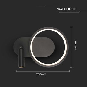 Lampada da Parete Minimalista a LED 14W per Soggiorno Moderna 10W Bianco Caldo 3000K 250*100*180mm Metallo Colore Nero SKU-14981 - Product Image 5