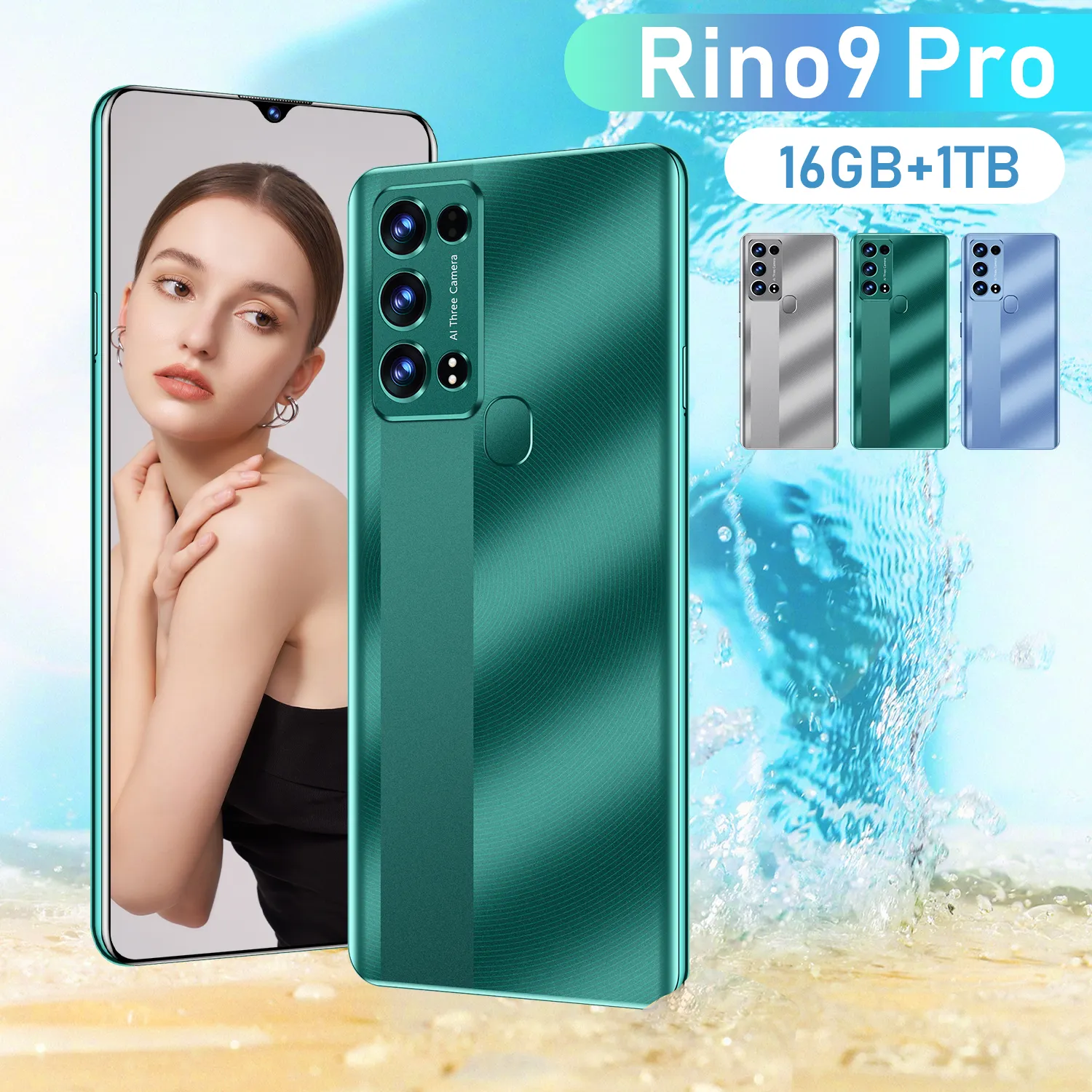 2022 Rino 9 pro 7.2inch 16gb+1tb 6800mah large battery 16mp+32mp Rino9pro opp o smartphone mobile phones