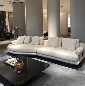 Ensemble de Canapés de Luxe Moderne avec Tables Basses à Tête de Lit en <span class=keywords><strong>Cuir</strong></span> Véritable Mobilier de Salon pour Appartement Hôtel Chambre à Coucher Salle à Manger - Product Image 1