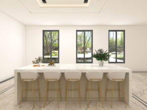 Armoires de cuisine modernes et minimalistes en marbre, panneau mélaminé, design grandiose et confortable pour villas et appartements - Product Image 3