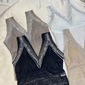 Top de Verano con Diseño de Pedrería, Escote en V, Sin Mangas, con Encaje, Moldeador de <span class=keywords><strong>Espalda</strong></span>, para Mujer - Product Image 3