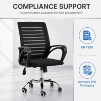 Chaise de bureau ergonomique en maille respirante avec soutien lombaire réglable et pivotante à 360° pour la vente en gros