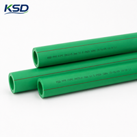 Tuyau PPR en polypropylène haute densité durable, résistant à la pression 2,0 MPa 2,5 MPa, en stock usine, pour la construction de pipelines