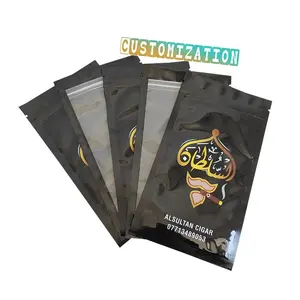 Custom Printing Humidor Package Plastic Three Side Seal Ziplock Cigar Bag Cigarillo Packaging Pouch