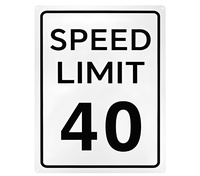 Panneau de signalisation en aluminium « Limite de vitesse 40 mph », signalisation routière réfléchissante de qualité ingénieur, panneau de rue résistant à la rouille, imperméable et résistant aux intempéries