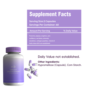 BASE OEM Borstvergrotende Capsules Natuurlijke Formule voor een voller, steviger uiterlijk 60 plantaardige capsules - Product Image 3