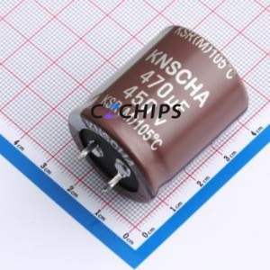 Condensador Electrolítico de Aluminio de Montaje a Presión LSR450M477S352S1AA, Componente de Orificio Pasante (THT), D30xL40mm 470uF 20% 450V 10mm - Product Image 1