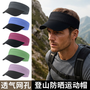 Running Sun Visor <b>Hat</b> With Breathable Mesh Band Quick Dry Sports Cap For Adults - Product Image 2