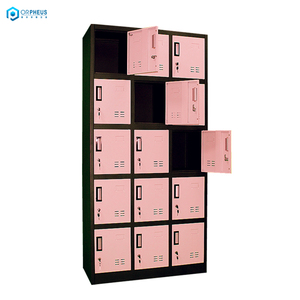 Thời Trang 3 Wide <span class=keywords><strong>Locker</strong></span> Nhà Máy Giá 15 Cửa Màu Hồng Kim Loại Tủ Quần Áo <span class=keywords><strong>Locker</strong></span> Sử Dụng Cho Thợ Mỏ - Product Image 2