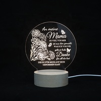 Lampe de nuit en acrylique design personnalisé pour cadeau de fête des mères lampe à led en bois présente une lumière cadeau personnalisée créative pour maman