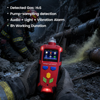 Détecteur de gaz H2S portable avec pompe d'aspiration, moniteur de sulfure d'hydrogène, affichage numérique LCD, triple alarme, anti-explosion