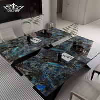 Comptoirs et dessus de vanité en granit bleu Labradorite Lemurian poli de qualité supérieure GOLDTOP pour projets hôteliers