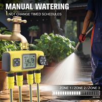 YIERYI Temporizador de Riego Digital de 4 Zonas, Controlador Automático de Riego para Jardín con Retraso por Lluvia, Pantalla LCD, Temporizador para Manguera y Aspersor