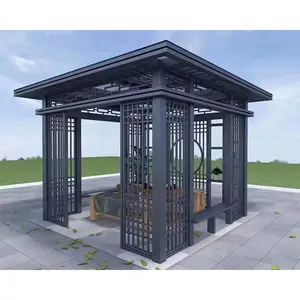 Kanopi Pergola berventilasi pabrik kanopi furnitur taman bermotor bingkai aluminium Gazebo Arbor untuk dapur luar ruangan