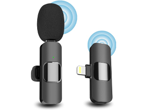 Meilleur microphone cravate sans fil pour iPhone, smartphone Android, mini microphone sans fil à clipser sur le revers, <span class=keywords><strong>Lightning</strong></span> USB Type C - Product Image 2