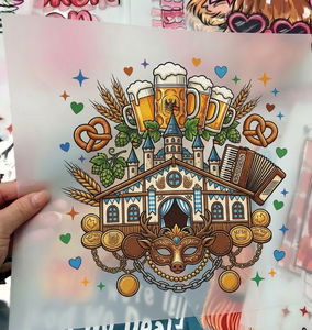 Patch thermocollant en caoutchouc motif château accordéon de dessin animé pour tasses à bière allemandes, idéal pour le transfert de films, festivals traditionnels et vêtements personnalisés - Vente en gros - Product Image 1