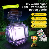 Lampe à LED colorée pour bureau, en forme de bouteille de potion Minecraft, pour les passionnés de jeux créatifs
