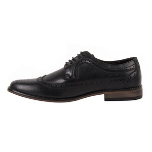 Oxford-chaussures de travail pour hommes, en cuir véritable, avec points délicates, dentelle noire, personnalisées, finition exquise, 2019 - Product Image 4